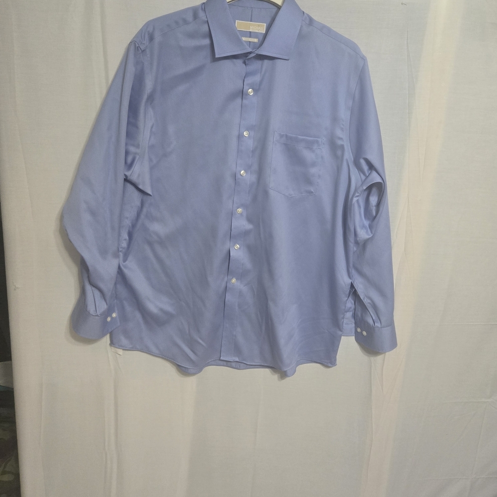 Michaels Blue Dress Shirt Classic Button-Down‎